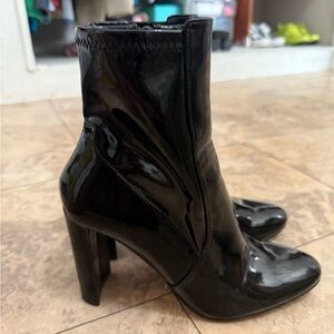 Aldo Glossy Black Heeled Boots